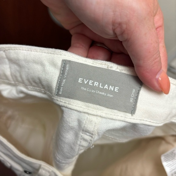 Everlane The Curvy Cheeky Jean In Bone White Crop - Picture 11 of 14
